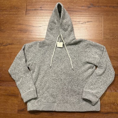 John Elliot Crop Hoodie Sweater Womens 3 Gray Wool Blend Pullover Made in USA