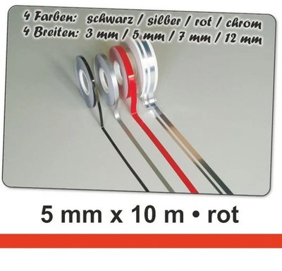 Hermann Schütz Auto Zierstreifen Deco-Stripe rot 5mm x 10m  Aufkleber