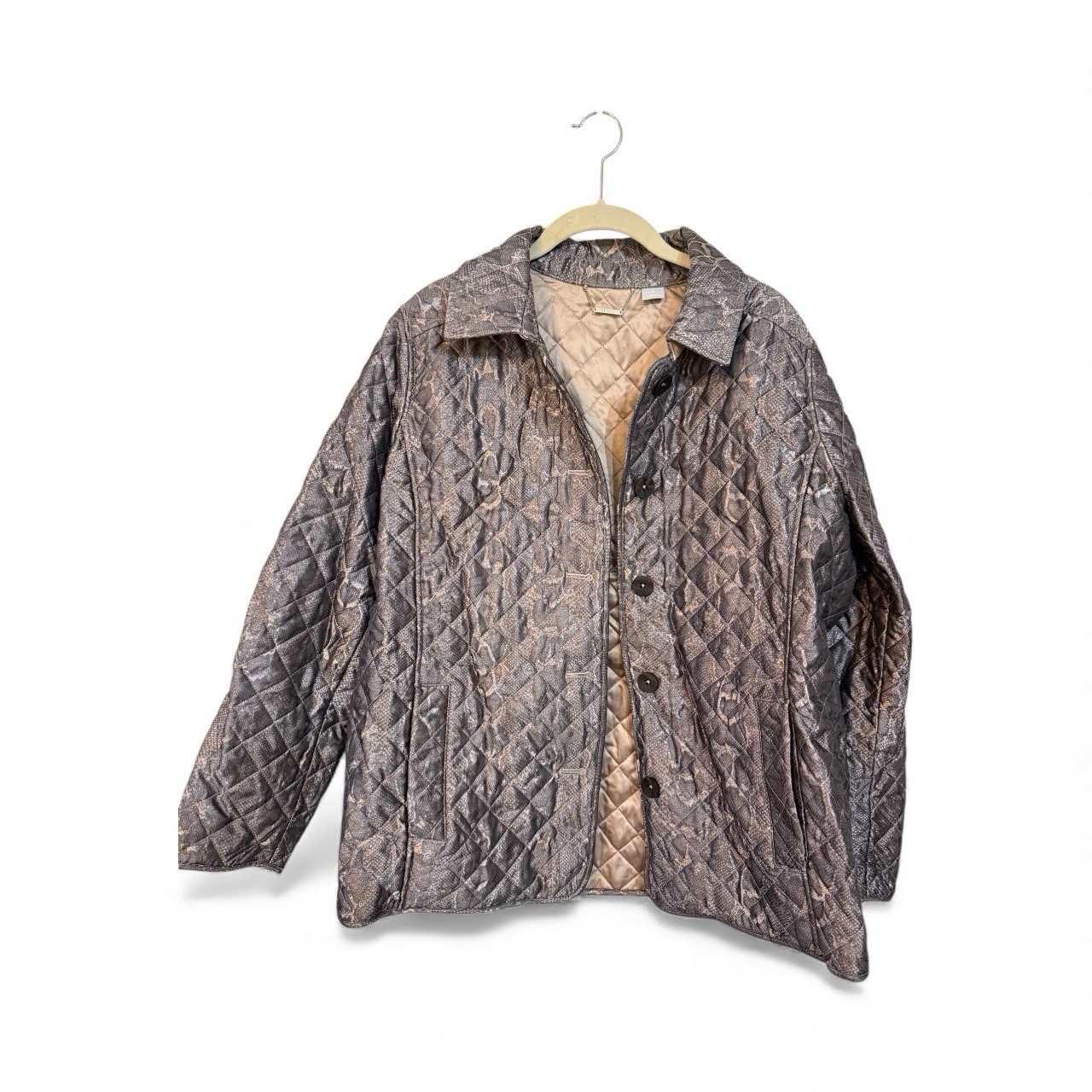 Chico’s Quilted Python Animal Print Outerwear Jac… - image 3