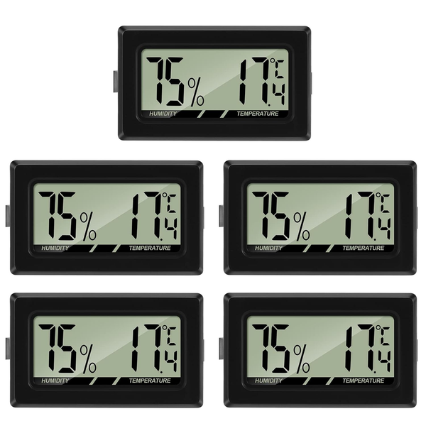 Luftfeuchtigkeitsmesser Thermometer Hygrometer Mini Digital Temperatur 5Stk-image