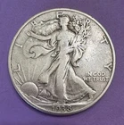 1938 Walking Liberty Half Dollar 50C, VF - Very Fine