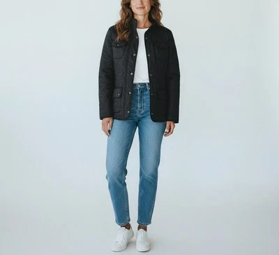 Barbour Veste Femme Taille UK 10 Matelassée Col Montant Fermeture Éclair - Photo 1/4