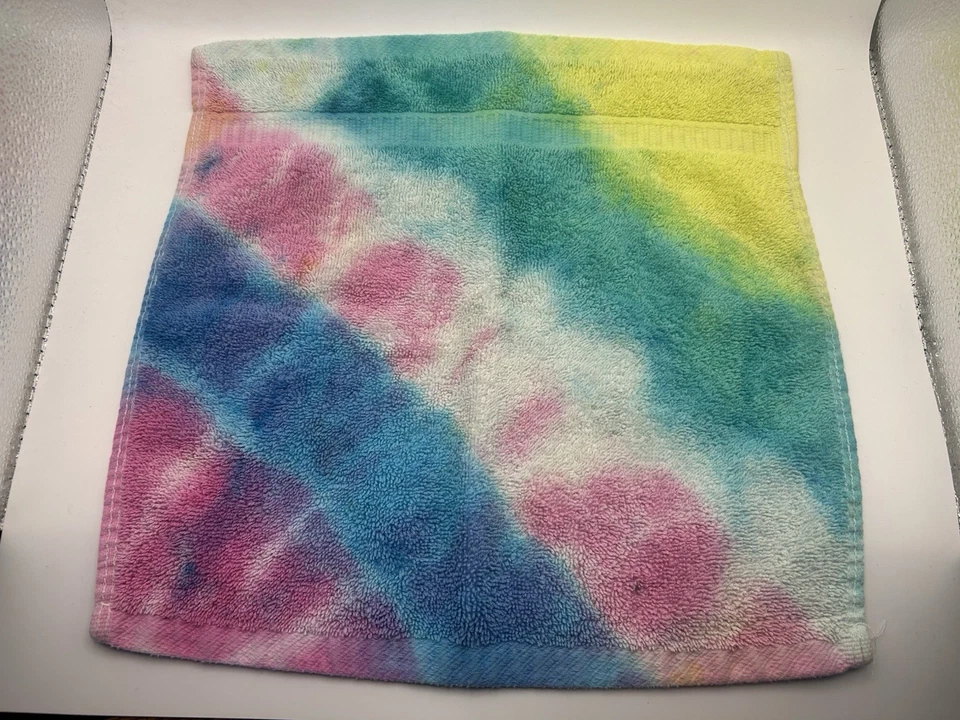 Juego de 3 toallas y paños de lavado para teñir a mano hecho a mano reciclado Foto 4 de 4