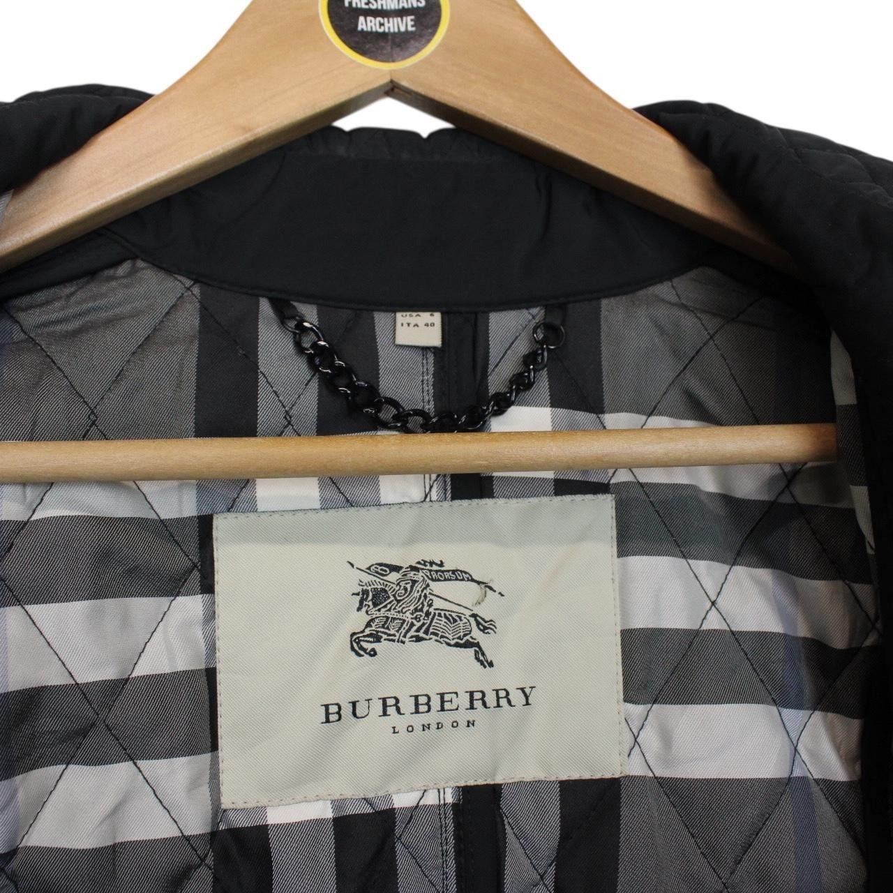 Burberry London Black Nova Check Quilted Belted Trench Coat thumbnail 8