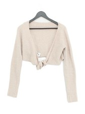 Skims Women's Cardigan S Cream Polyester with Nylon V-Neck Cardigan
