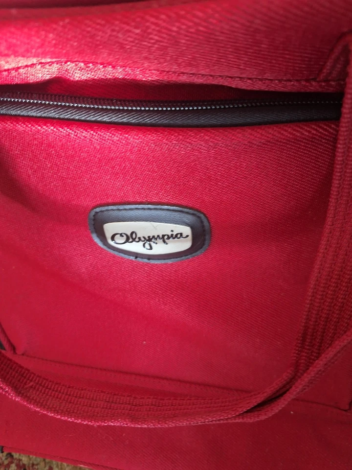 Olympia 17" Red Rolling Duffel/Carry-On Bag W/Retractable Handle - Image 2 of 4