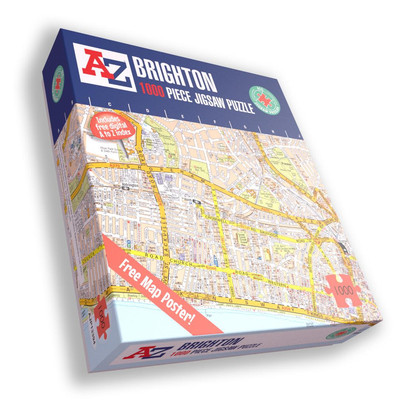 Großbritannien A-Z Karte von Brighton 1000 Teile Puzzle Exklusive Straßenkarte