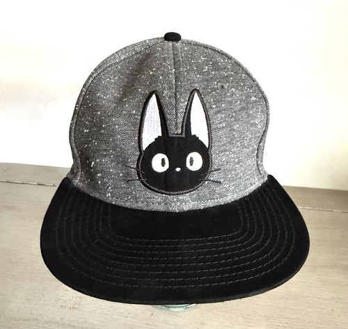 Bioworld Studio Ghibli Kiki's Delivery Service Jiji Cat Snapback Hat Black Cap