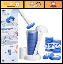 Toilet Bowl Cleaning Wand Set with 35 Refill Heads, Disposable Brush System Ho