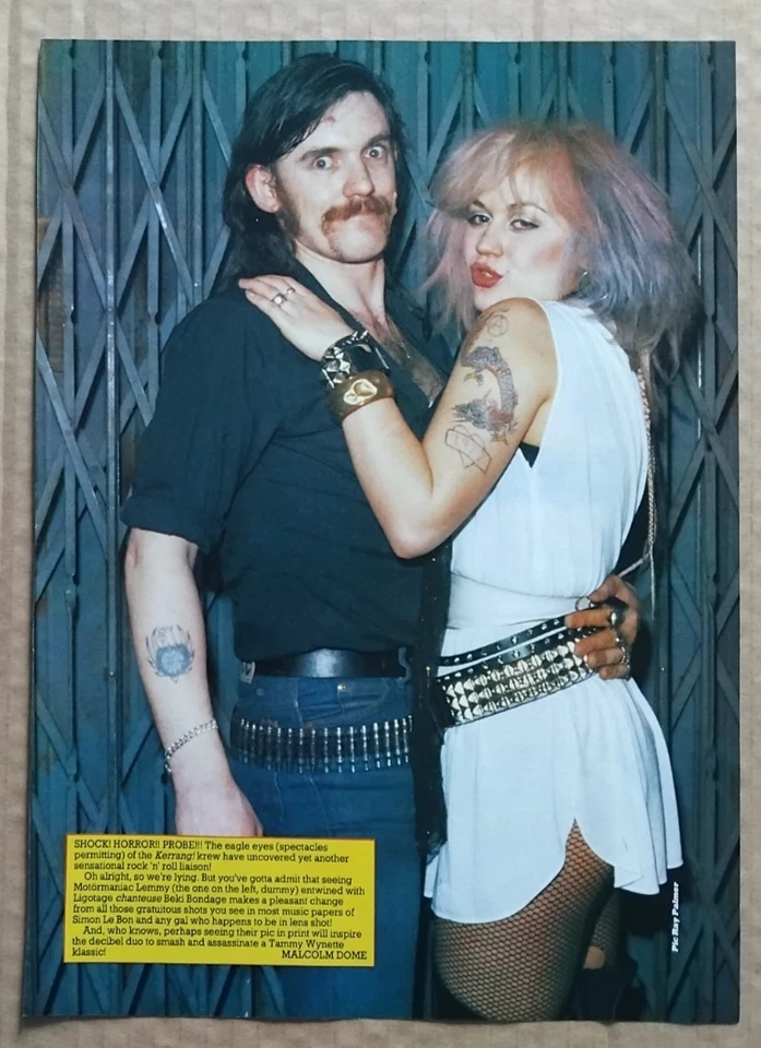 Vintage LEMMY (MOTORHEAD) BEKI BONDAGE (VICE SQUAD) A4 POSTER KERRANG MAGAZINE - Image 1 of 1