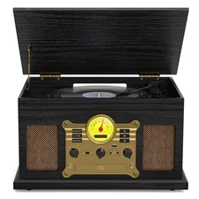 10 in 1 Vintage Bluetooth Record Player Turntable with Built-in Speakers, Vin...