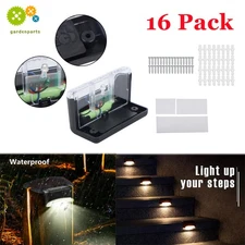 16 Pack Solar Step Lights Waterproof Led Solar Lights Garden Pathway Step Fence