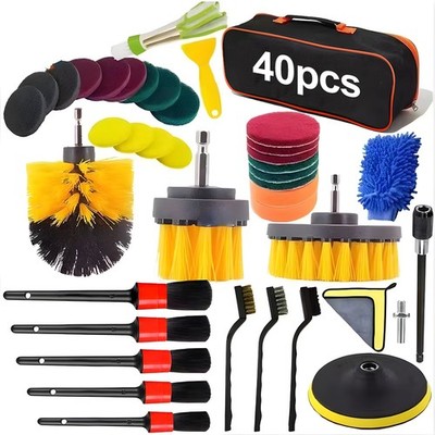 40tlg Auto Reinigung Pinsel Set KFZ Detail Reinigungsbürsten Satz Detailing NEU