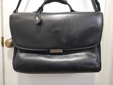 Vintage Hartmann Black Leather Executive Briefcase/Messenger/Portfolio Bag