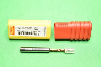 Sandvik R840-0350-50-A1A 1220 3.5mm CoroDrill  Solid Carbide Drill NOB/NOS