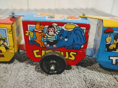 Cragstan N6S Comic Circus Train 11" Wind Up Tin Litho Toy Vintage JAPAN ๐๐ - Picture 14 of 22