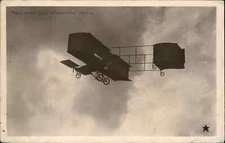 Biplane Airplane Pioneer Aviation PAULHAN Aeroplane Voisin Real Photo Postcard
