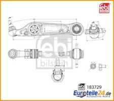 Handlebar, wheel suspension Febi Bilstein 183729 lower