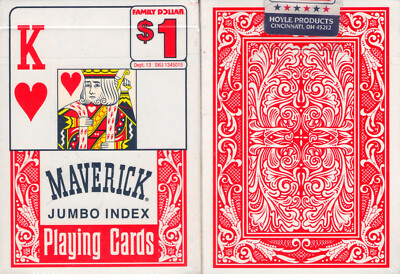 POKER CARDS Maverick RED Jumbo Index Poker Spielkarten BLACK JACK NEU & OVP