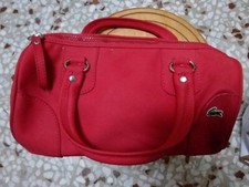 Borsa Lacoste a bauletto, poco usata, rossa, da donna