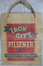 Early 1930’s Iron City Pilsner Beer Pittsburgh, PA Bottle 6 Pack Bag