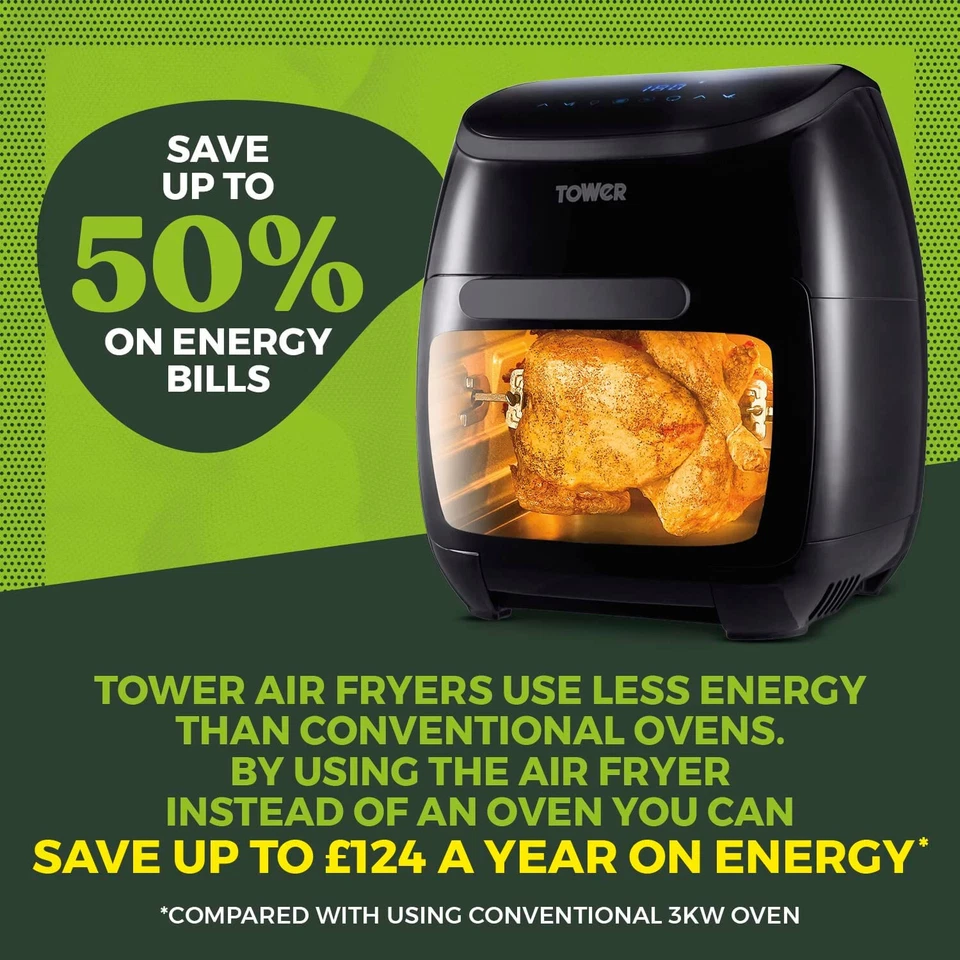 Tower Xpress Pro Combo Vortx 10 in 1 Digital Air Fryer Oven Rapid Rotisserie 11L - Image 4 of 4