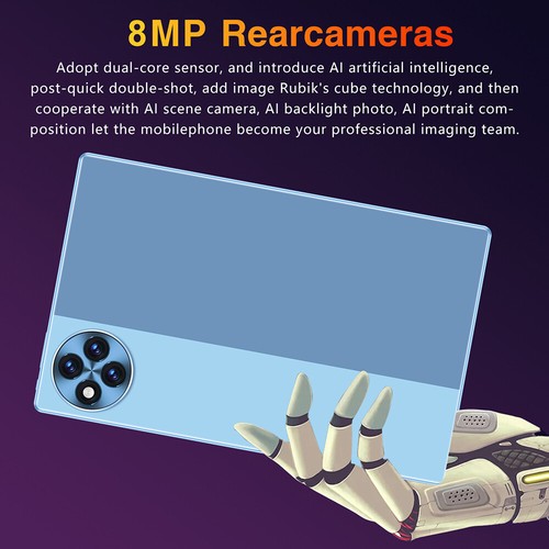 Black US Plug Tablet 6GB+128GB 10.1in 1960*1080 High-Clear Andr-oid13 4G Cal Set - Picture 7 of 7