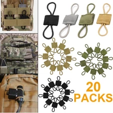 20PCS Tactical Gear Holder Clip Molle Web Retainer Elastic Binding Ribbon Buckle