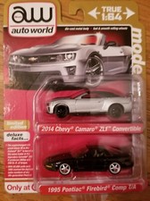 AW Auto World Modern Muscle 2014 Chevy Camaro ZL1 1995 Pontiac Firebird 2 Pack