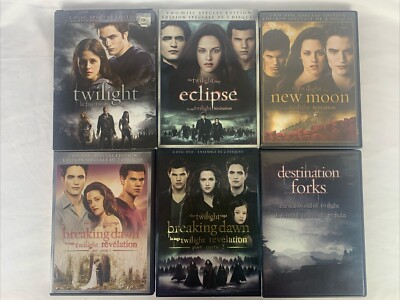 Twilight DVD Movie Collection New Moon Eclipse Breaking Dawn Destination Forks
