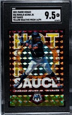 2021 Panini Mosaic HS 6 Ronald Acuna Jr. HOT SAUCE YELLOW REACTIVE /99 SGC 9.5