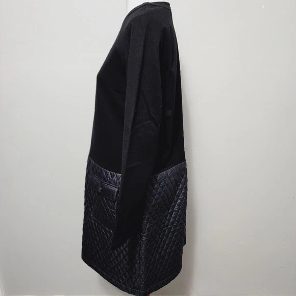 Worth New York Chocoate Chip Black Ponte Quilted Sheath Dress Size Large - Image 4 of 4