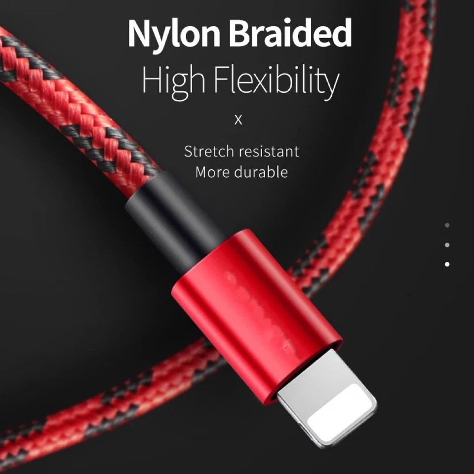 3 Pack Fast Charger Cable Heavy Duty For iPhone 13 12 11 X XR 8 7 (3m) - Image 2 of 4