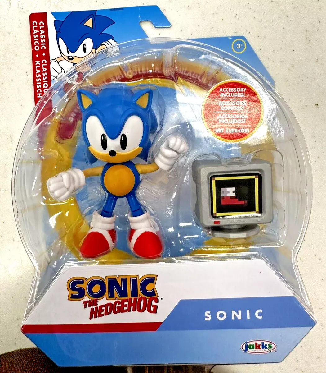 Sonic with Monitor - Classic Sonic The Hedgehog 4 Articulated Figure Jakks  Pac.