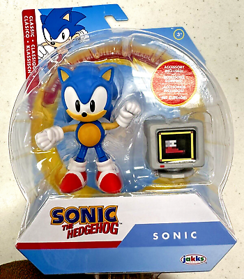 Sonic with Monitor - Classic Sonic The Hedgehog 4 Articulated Figure Jakks  Pac.