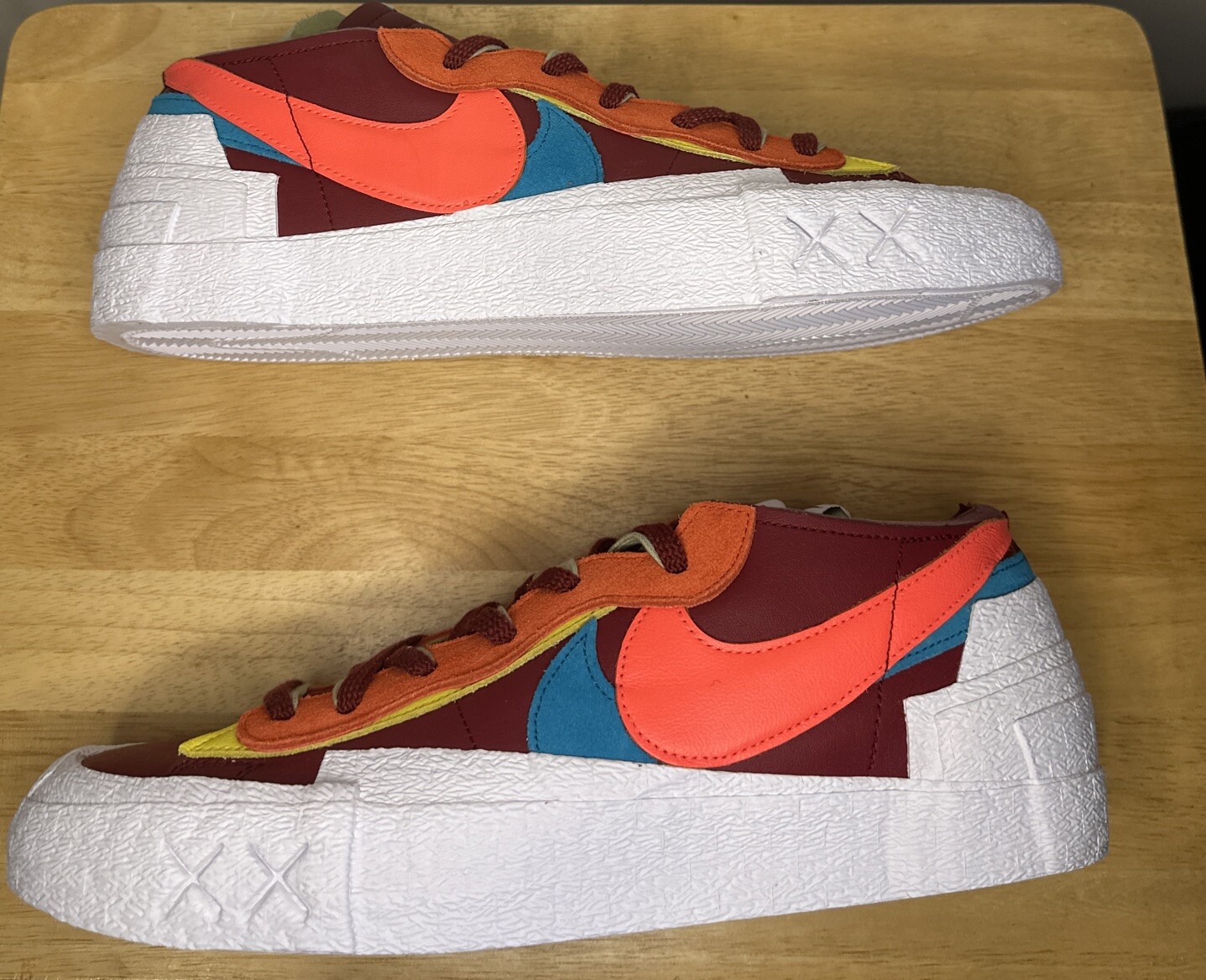 SACAI X NIKE Taglia 15 Nike Blazer Low x KAWS x Sacai Team Red 2021 DM7901 600 NUOVO