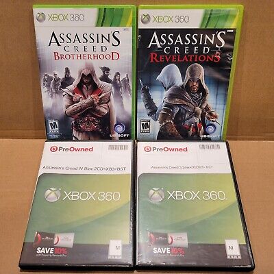 Assassin's Creed XBOX 360 Game Bundle 2, 3 + Brotherhood & Revelations Fast  Ship