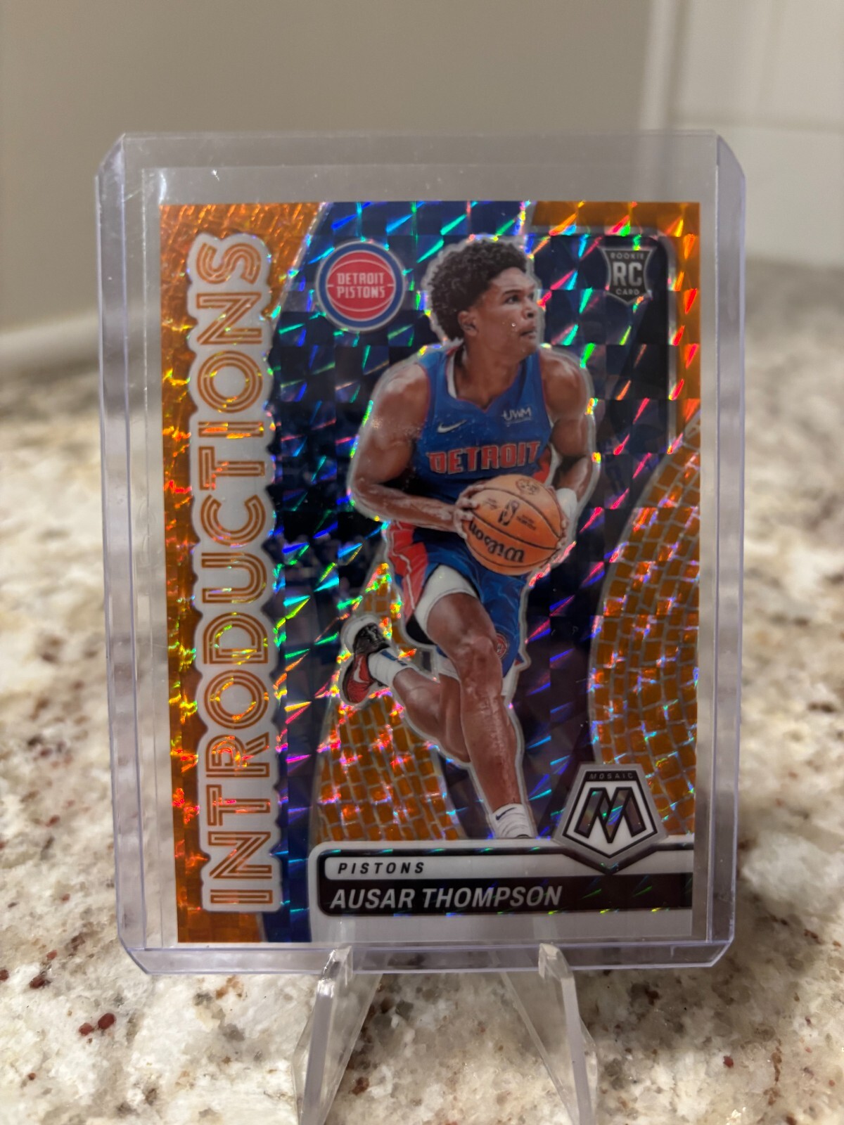 2023-24 Panini Mosaic Introductions Orange Prizm #12 AUSAR THOMPSON ROOKIE /49