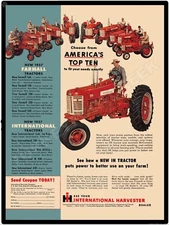 1957 Farmall Tractor 9" x 12" Metal Sign