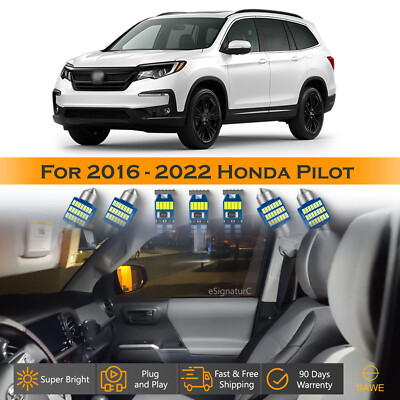 17 x Ultra White LED Lights Interior Package Kit For 2016 - 2022 Honda PILOT