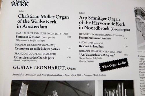 TELEFUNKEN SAWT 9521-B MULLER & SCHNITGER ORGAN LP LEONHARDT (1970s) NM GERMANY - Bild 3 von 3