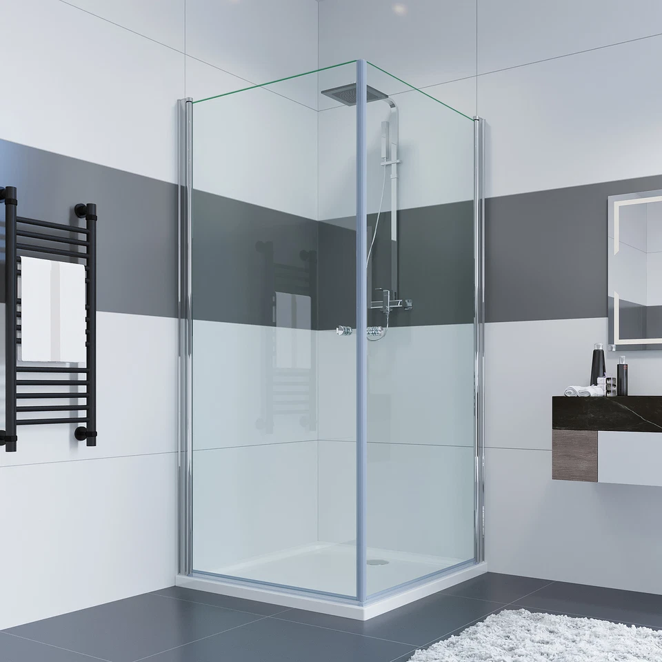 IMPTS Falttür Duschkabine Schwingtür Eckeinstieg Duschabtrennung Komplett Dusche - Bild 3 von 4