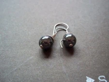 Silpada 925 Sterling Silver Hematite Bead Earrings on French Wires W0680