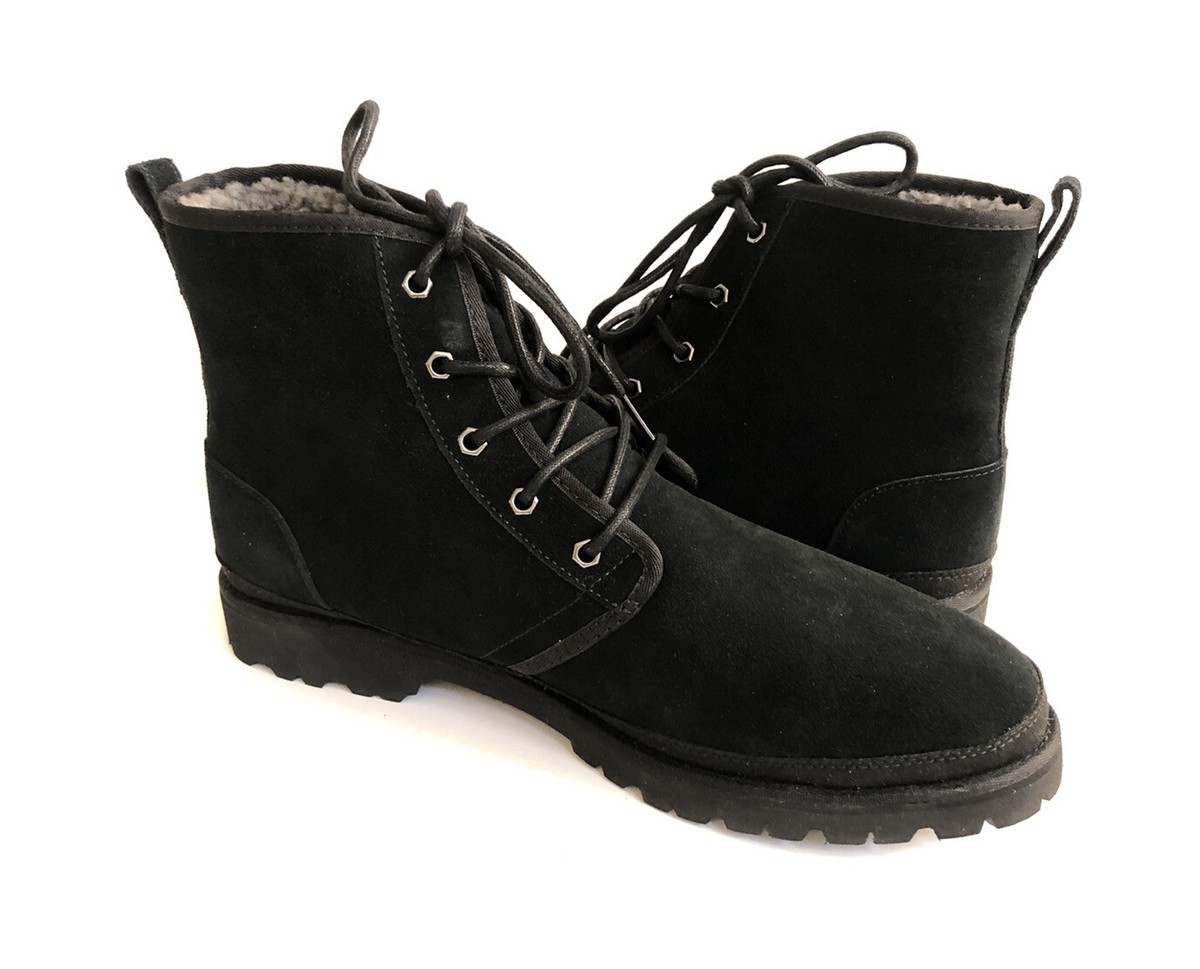 UGG MEN HARKLAND BLACK TNL WATER RESISTANT SUEDE SHOE US 13  display picture 2