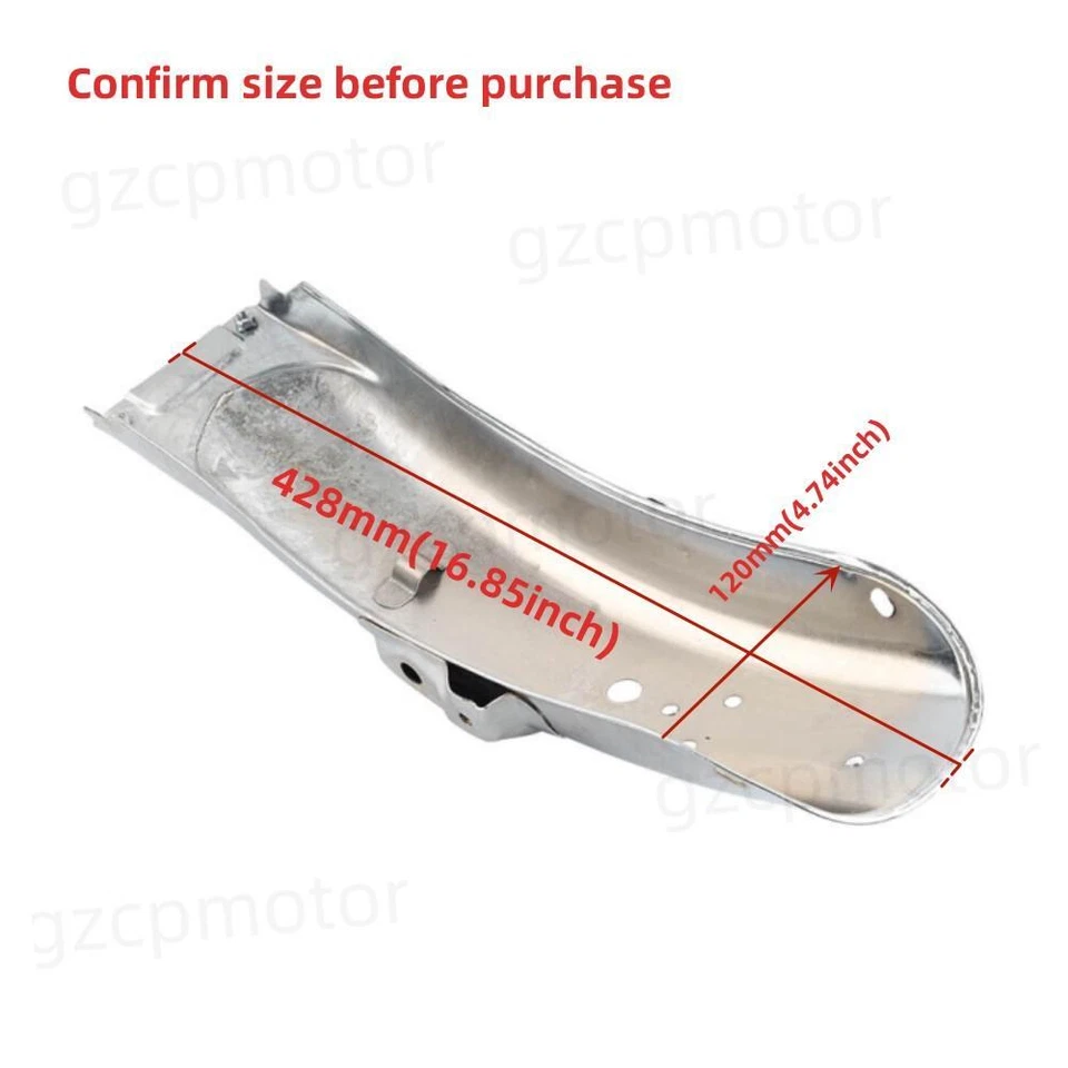 Chrome Aluminum Front Fender MudGuard Cover Protector For Honda GN125 Motorcycle - Image 3 of 4