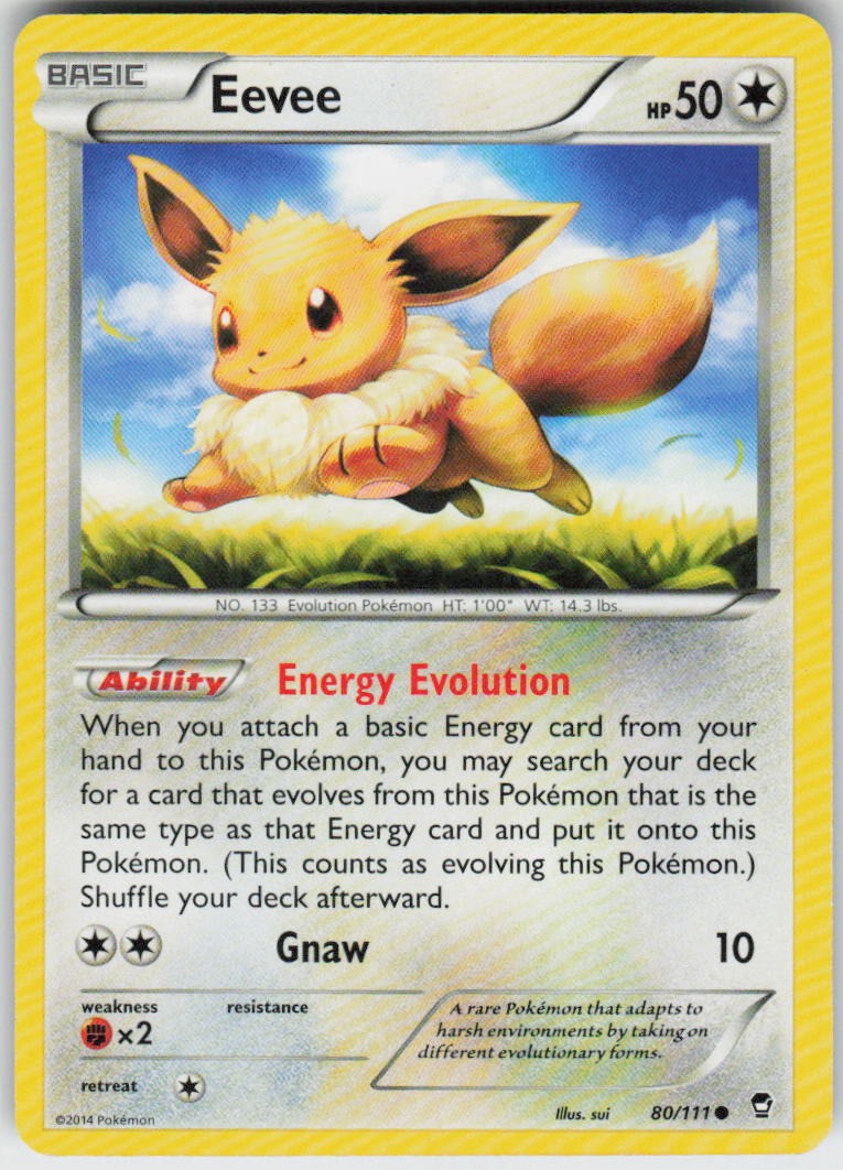 EEVEE 80/111 FURIOUS FISTS POKEMON COMMON LP