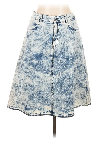Mads Nørgaard Women Blue Denim Skirt L
