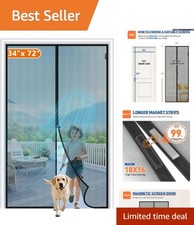 Pet Access Magnetic Screen Door 34 x 72 Inch - Effortless Installation Included