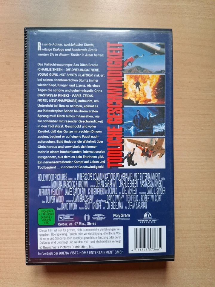 VHS Tödliche Geschwindigkeit mit Charlie Sheen Nastassja Kinski - Bild 4 von 4
