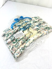 Set Of 6 Vtg Padded Fabric Clothes Hangers Cotton Floral Sealed 15.5" NOS FrShip